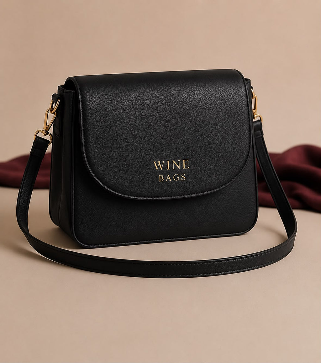 Black Flap Crossbody Bag