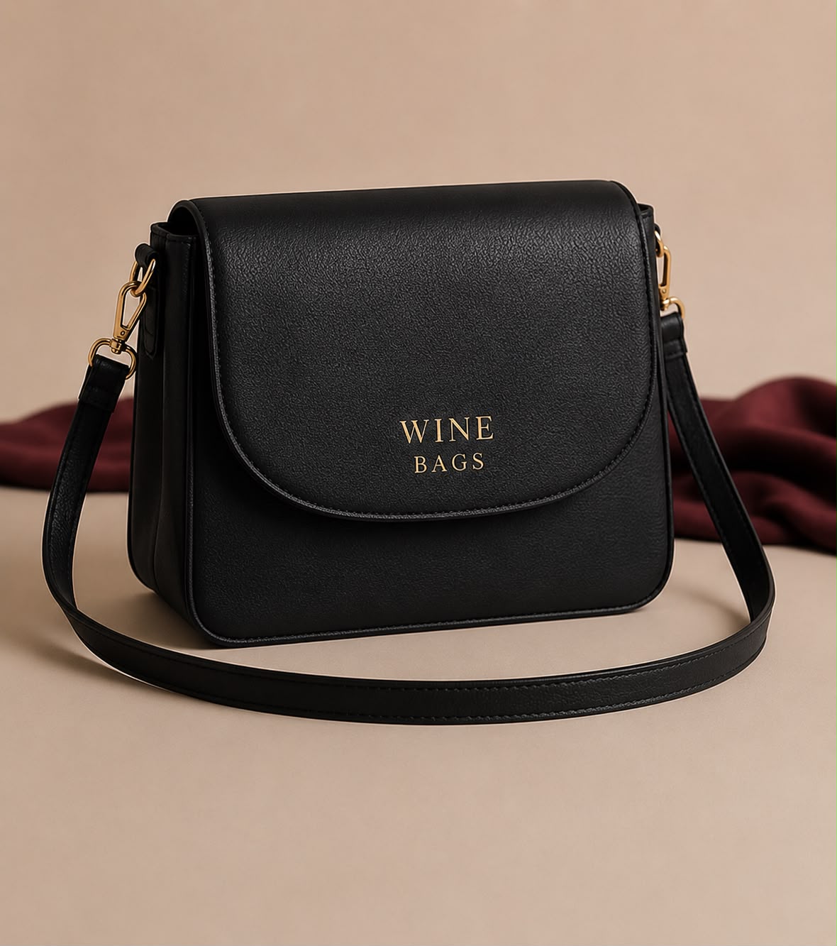 Black Flap Crossbody Bag