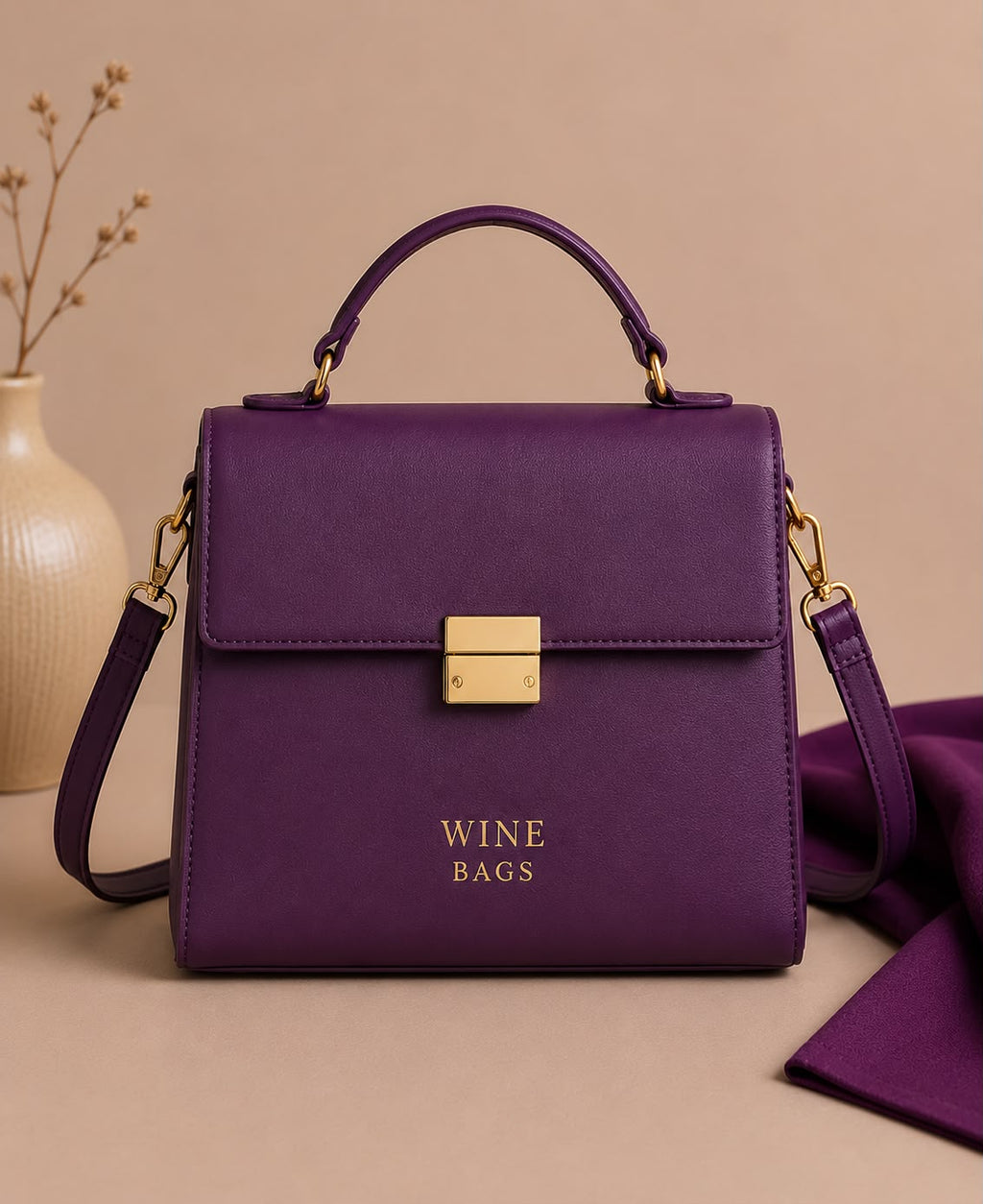 Royal Purple Structured Handbag