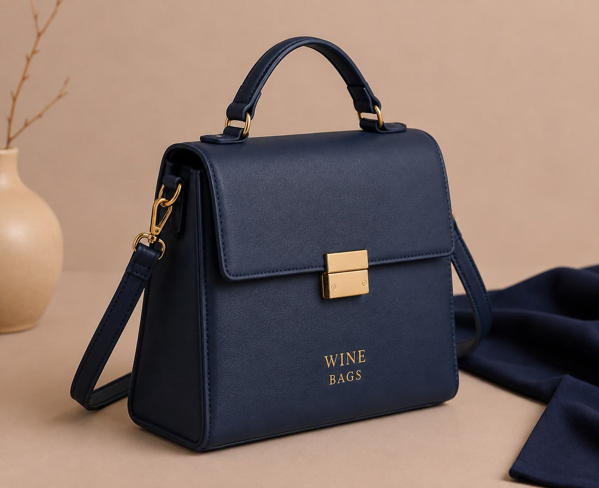 Midnight Blue Structured Handbag