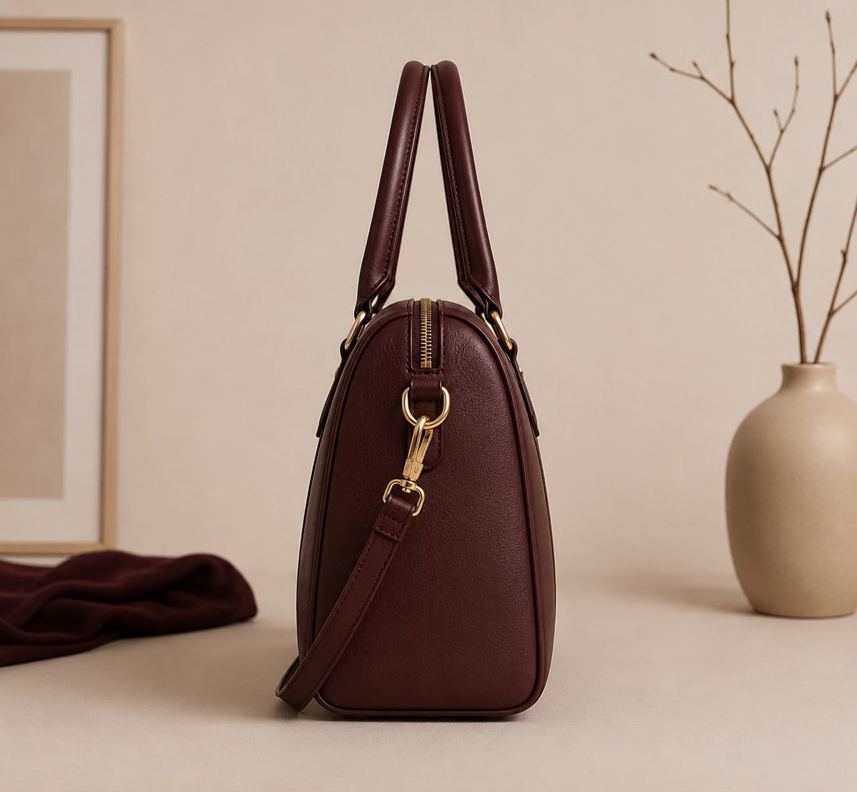 Travel Satchel – Burgundy