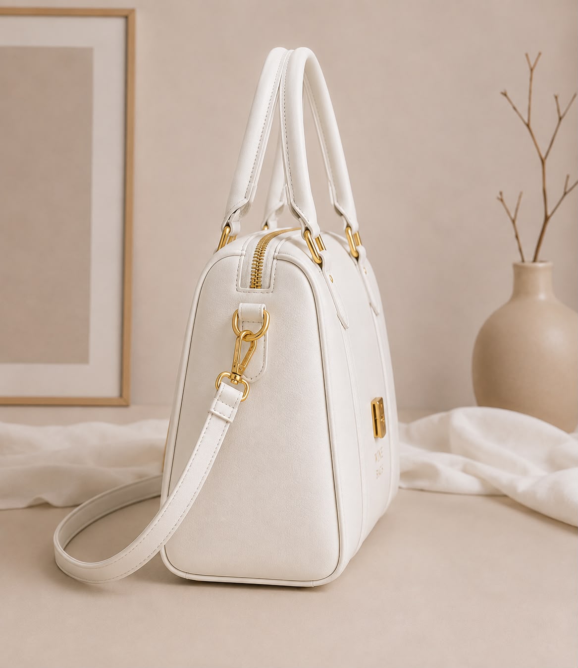 Travel Satchel – Pearl White