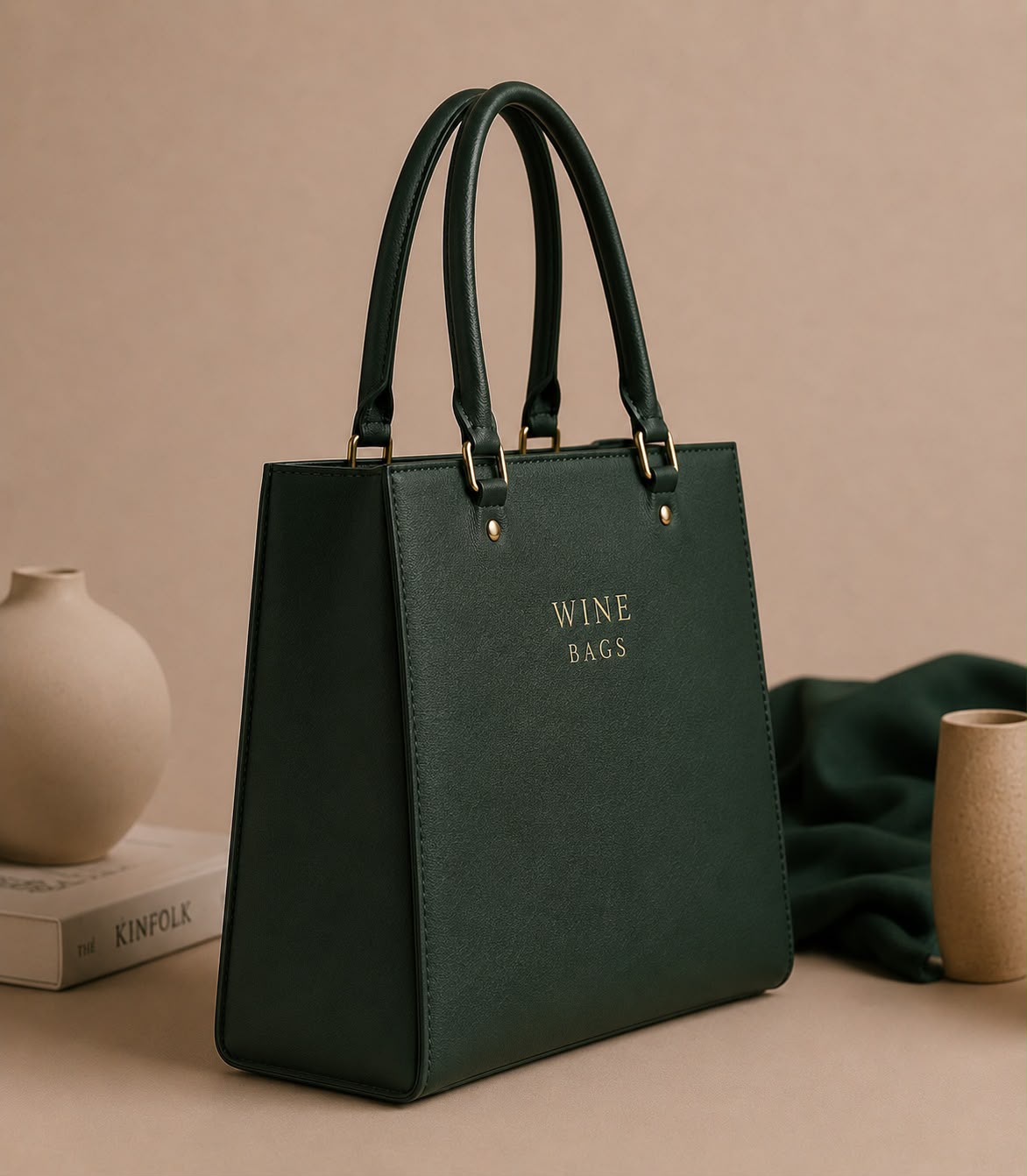 Elan Structured Tote – Forest Green
