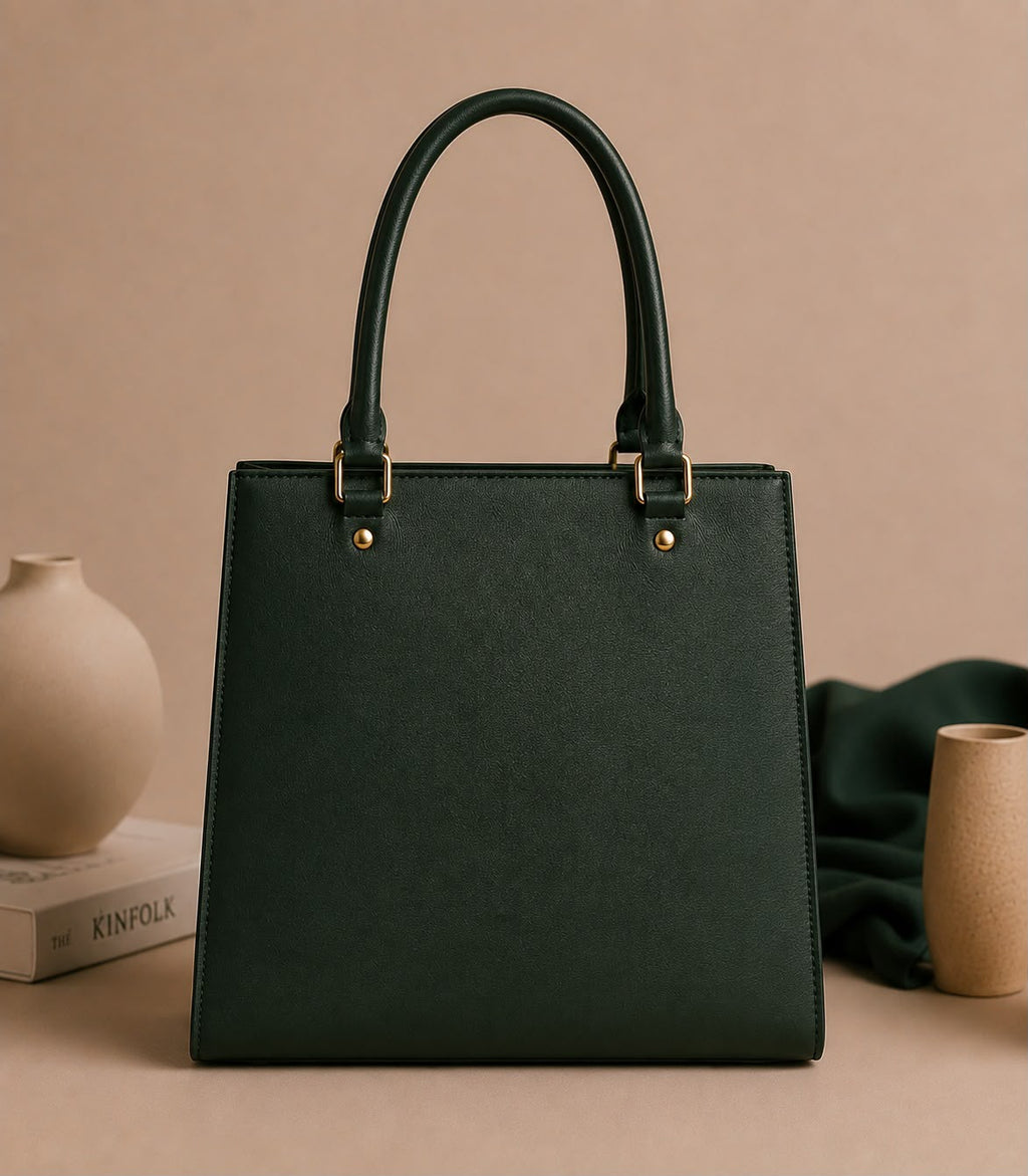 Elan Structured Tote – Forest Green