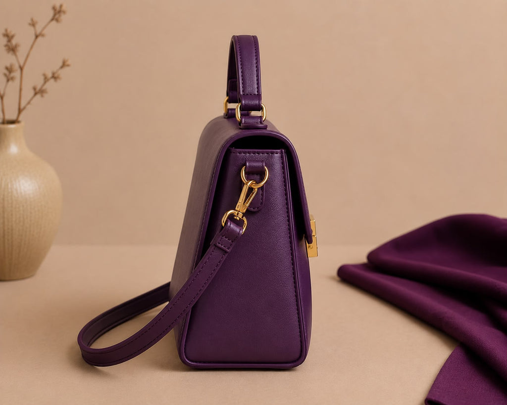 Royal Purple Structured Handbag