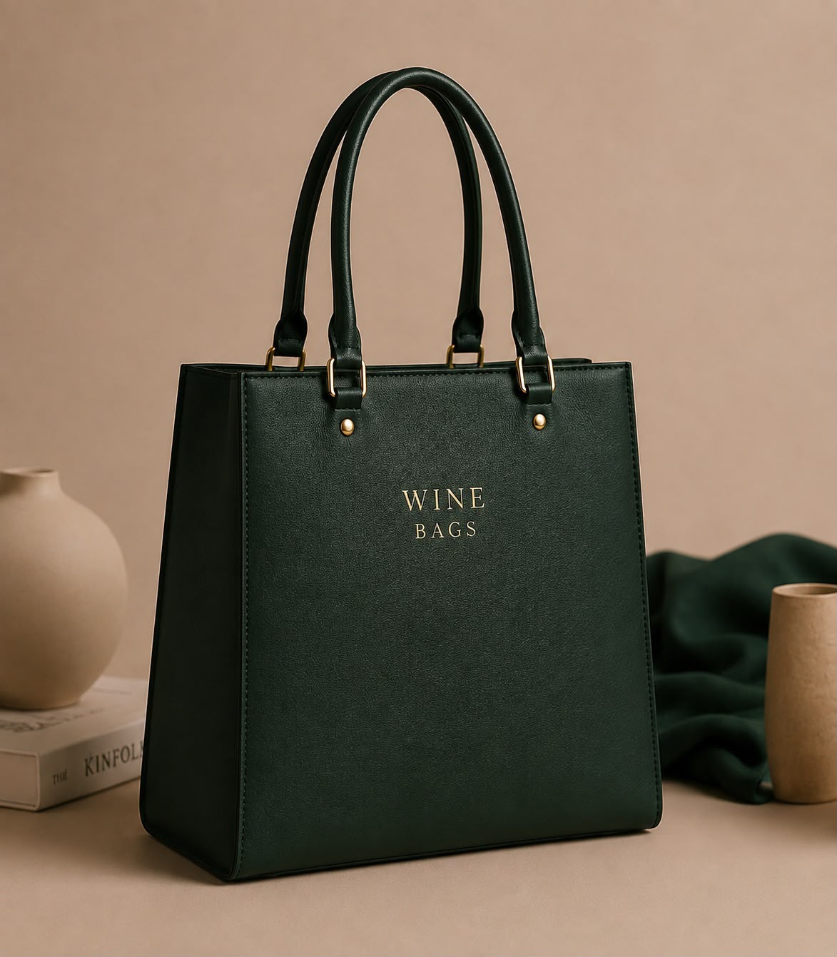 Elan Structured Tote – Forest Green
